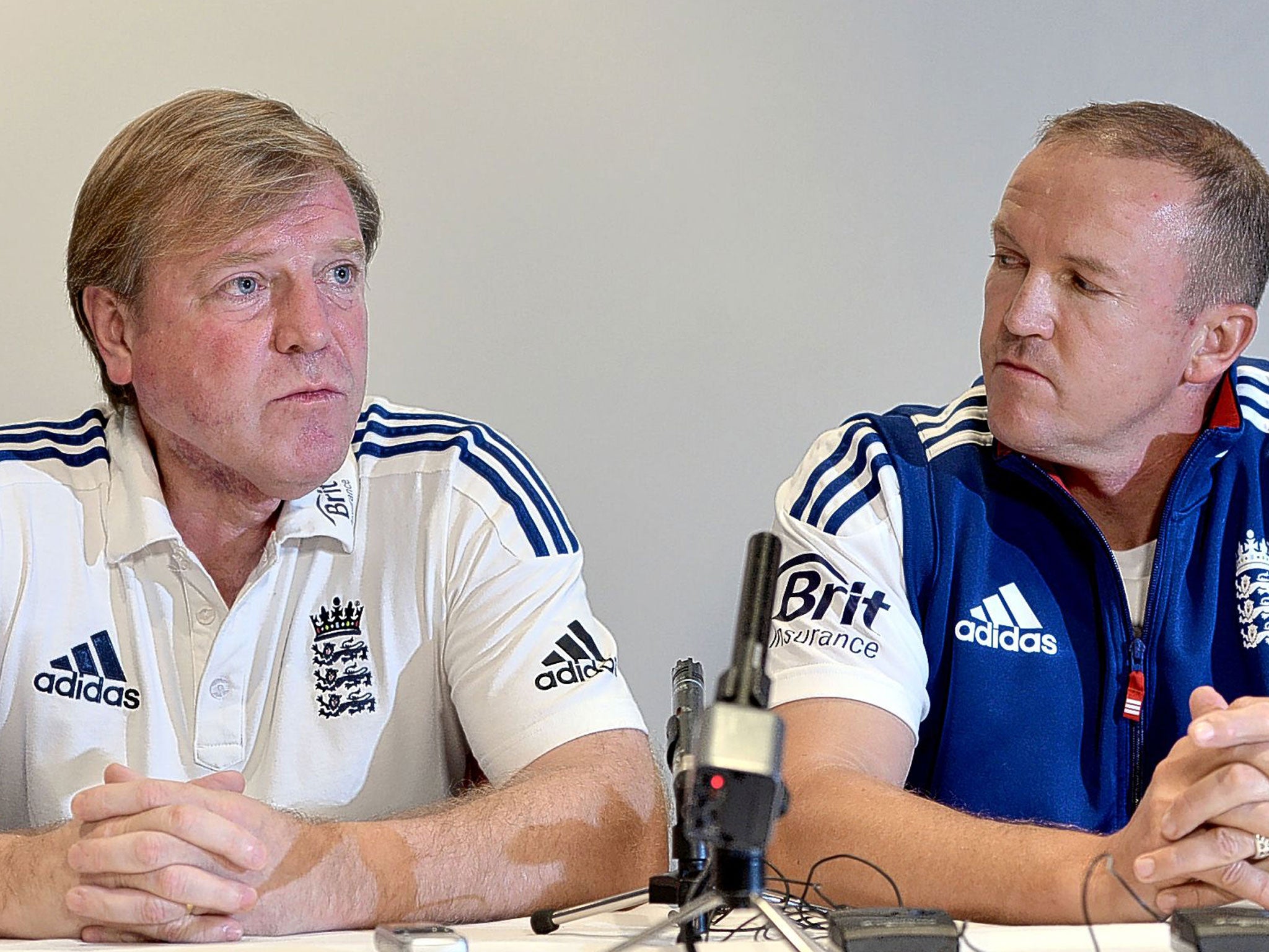 Hugh Morris (left) called England’s coach Andy Flower 'one of the most outstanding people I have met'