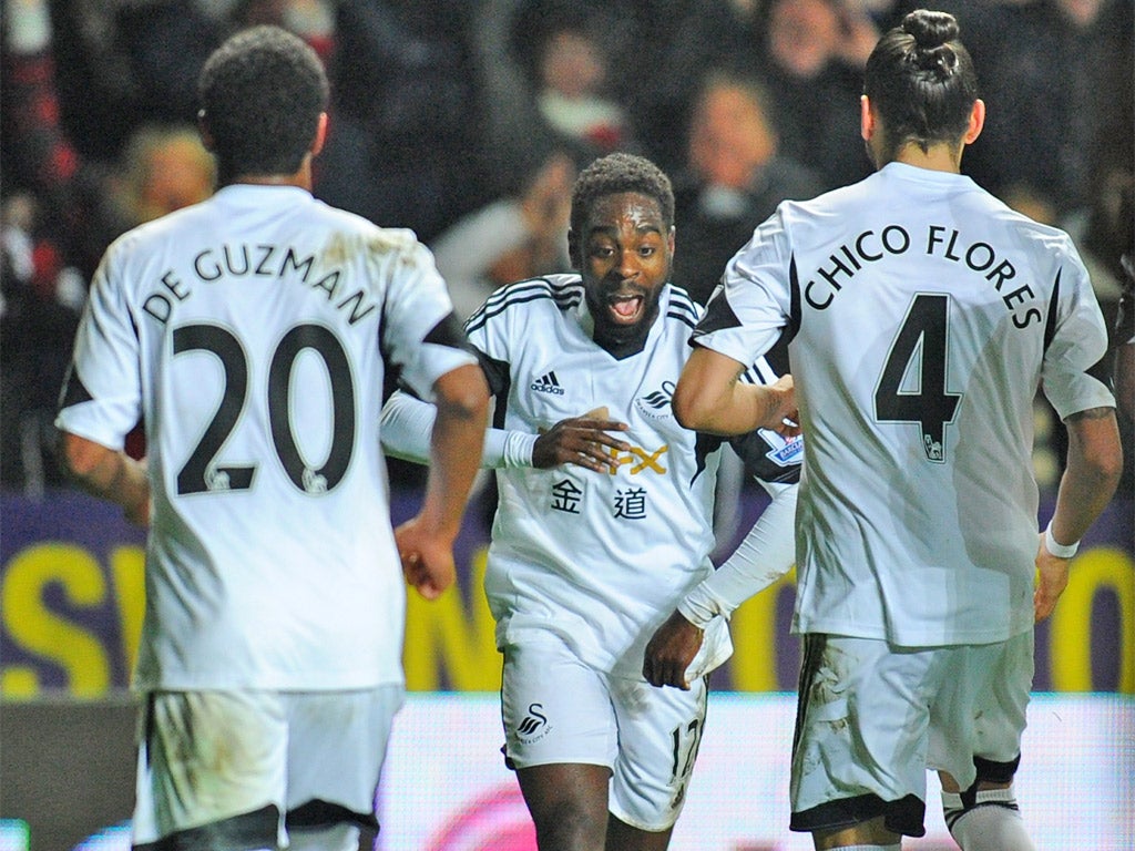 Nathan Dyer got the Swans on their way just before half-time