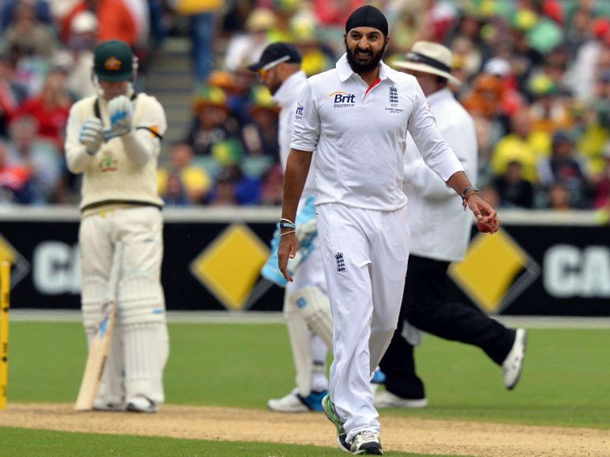Recalled Monty Panesar dropped George Bailey on 10 off his own bowling