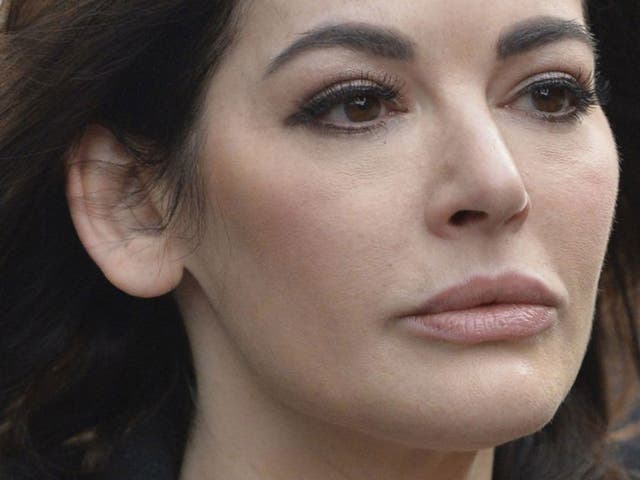 Celebrity chef Nigella Lawson arrives at Isleworth Crown Court in west London