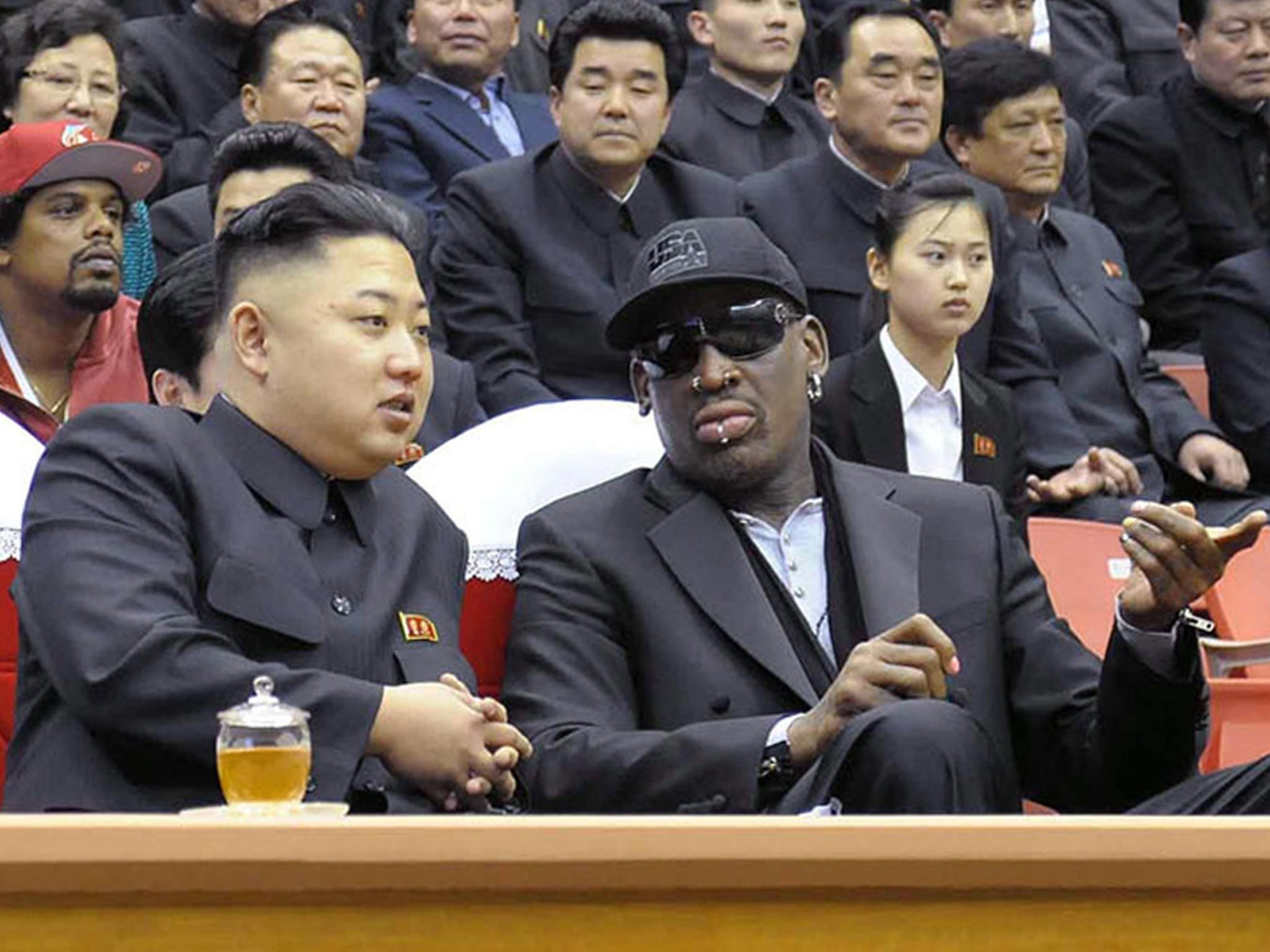 Dennis Rodman with North Korean leader Kim Jong-Un back in February