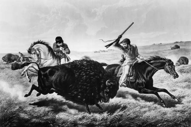 Searching for the sublime: Hunters shooting buffalo, 1862