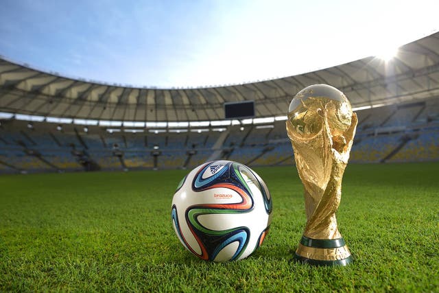 A view of the World Cup trophy