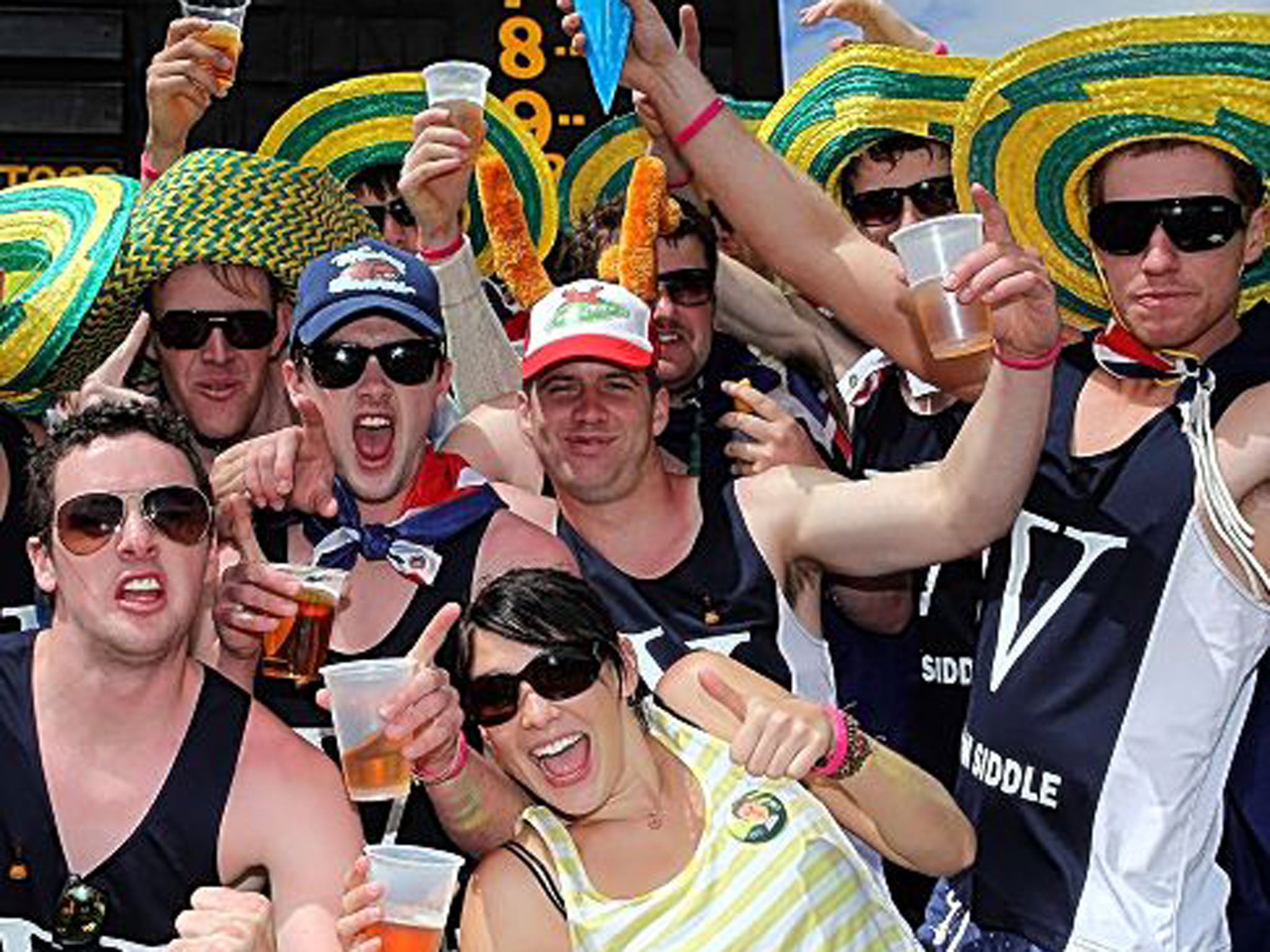Spectators enjoy the atmosphere during the first day of the second Ashes Test