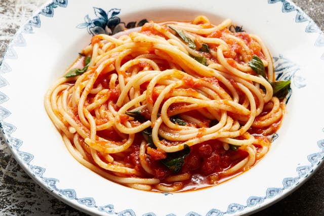 Spaghetti with Mark's tomato sauce