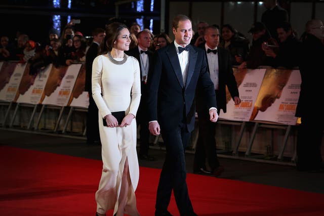 The Duke and Duchess of Cambridge were watching a film premiere about the life of Nelson Mandela when news of the former South African president's death broke.