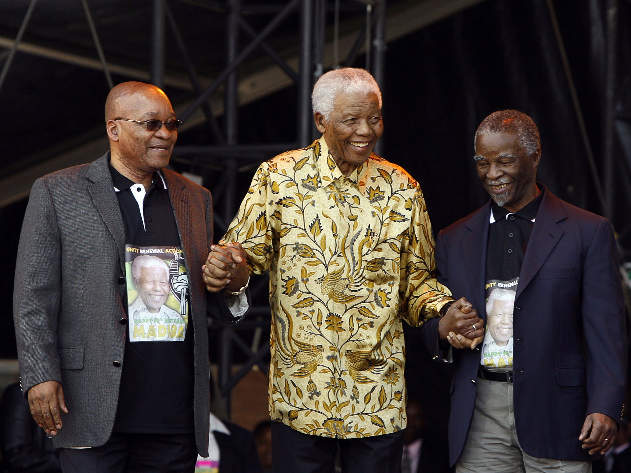 Nelson Mandela's successors Jacob Zuma (left) and Thabo Mbeki (right) have largely failed to follow his example