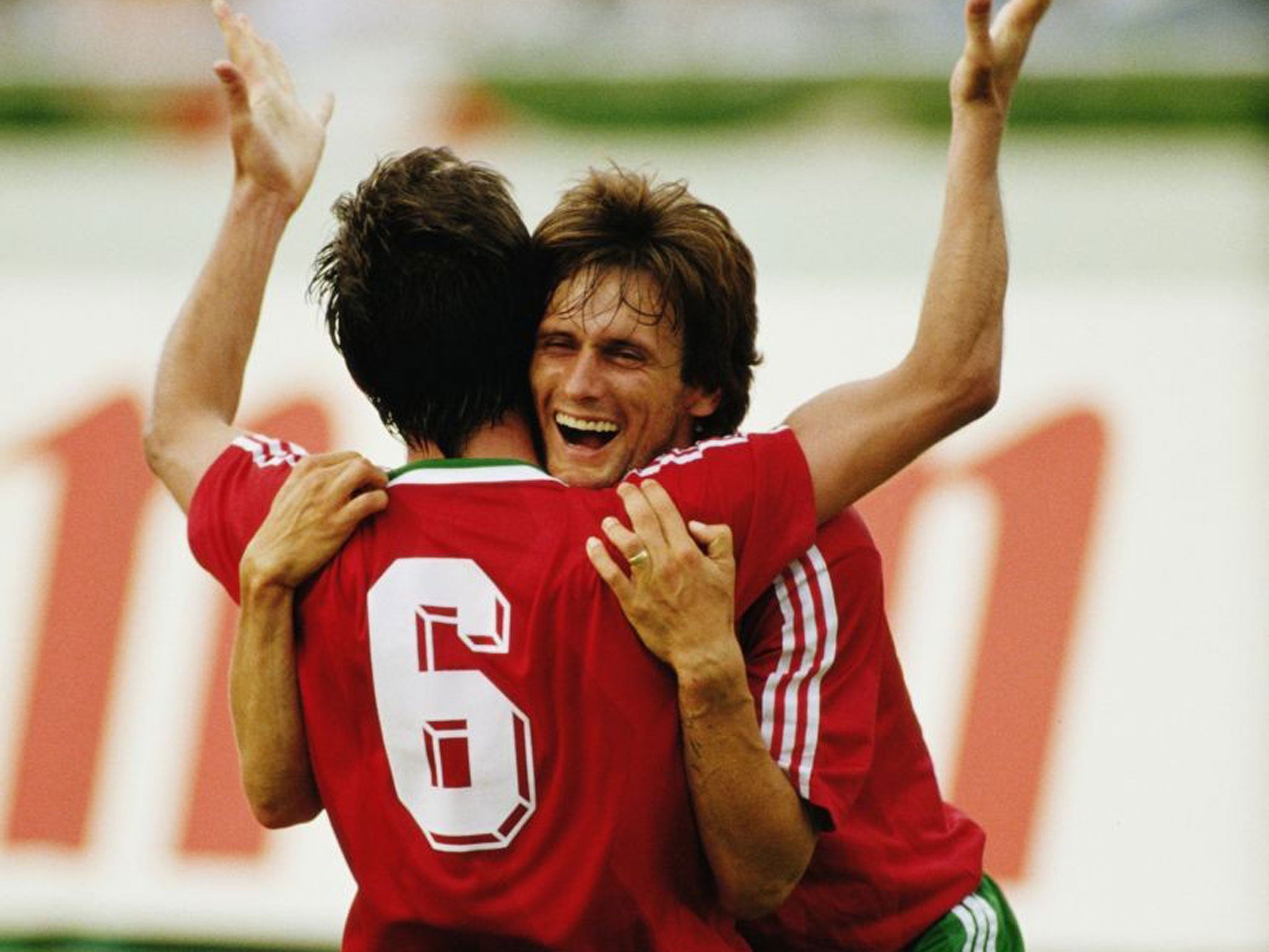 A goal by Carlos Manuel (right) after Kenny Sansom’s mistake meant England lost their opening game at a World Cup for what is still only the second time