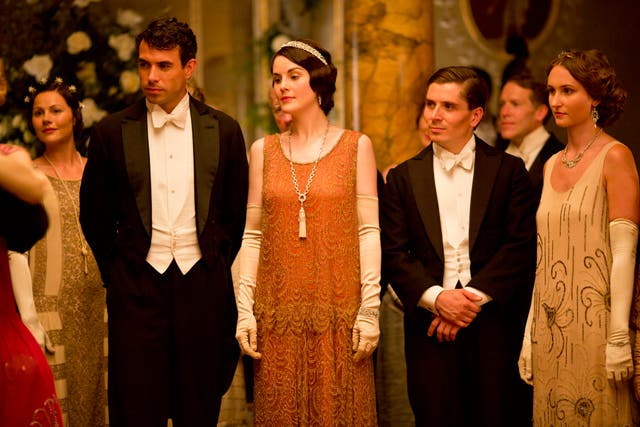 Lady Mary with her admirer Lord Gillingham in the Downton Abbey Christmas special 2013