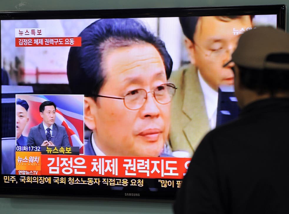 TV news about the alleged dismissal of Jang Song-Thaek, North Korean leader Kim Jong-Un's uncle, was broadcast in Seoul on 3 December 2013