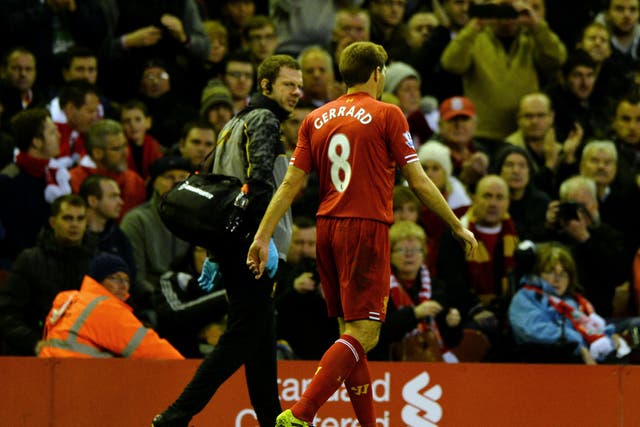 Liverpool saw Steven Gerrard limp off in the second half during the 4-1 win over West Ham