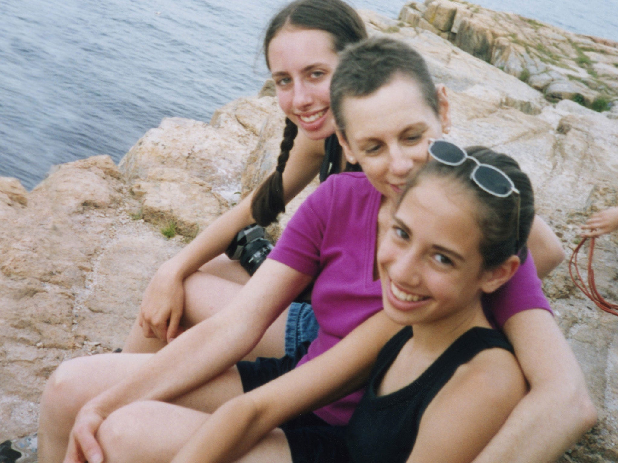 Hard times: Marsha Silver during her treatment for cancer, in a family photo with daughters Maya (left) and Daniela