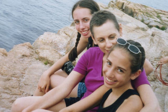Hard times: Marsha Silver during her treatment for cancer, in a family photo with daughters Maya (left) and Daniela 