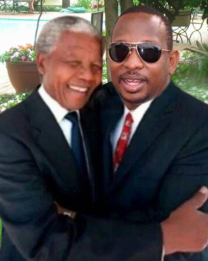 Nelson Mandela (l) pictured - perhaps - with Kenyan politician Mike Sonko