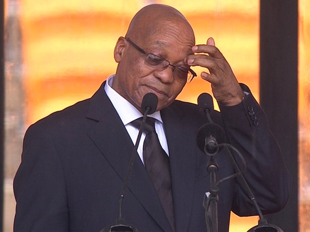 Zuma was questioned by EFF soon after he started speaking