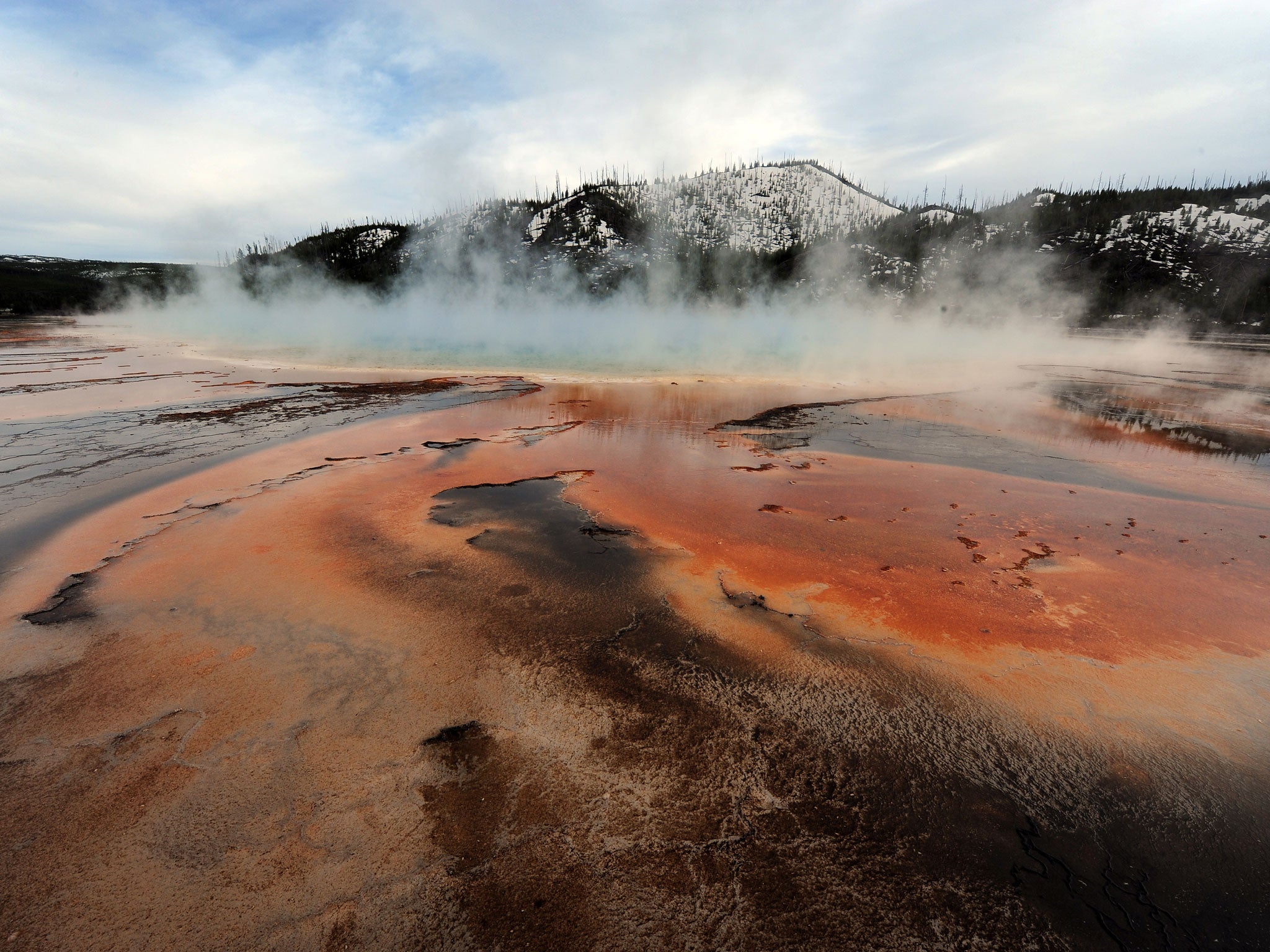 View of the 'Grand Prismatic' hot spring in the Yellowstone National Park, Wyoming on 1 June 2011