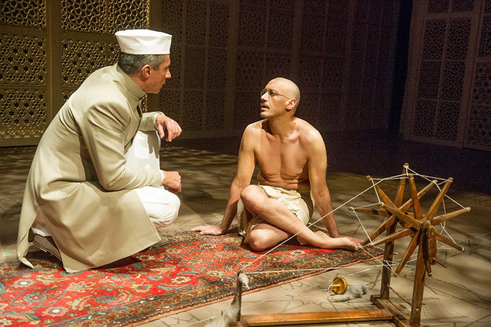 Silas Carson and Tanveer Ghani in Drawing the Line at Hampstead Theatre