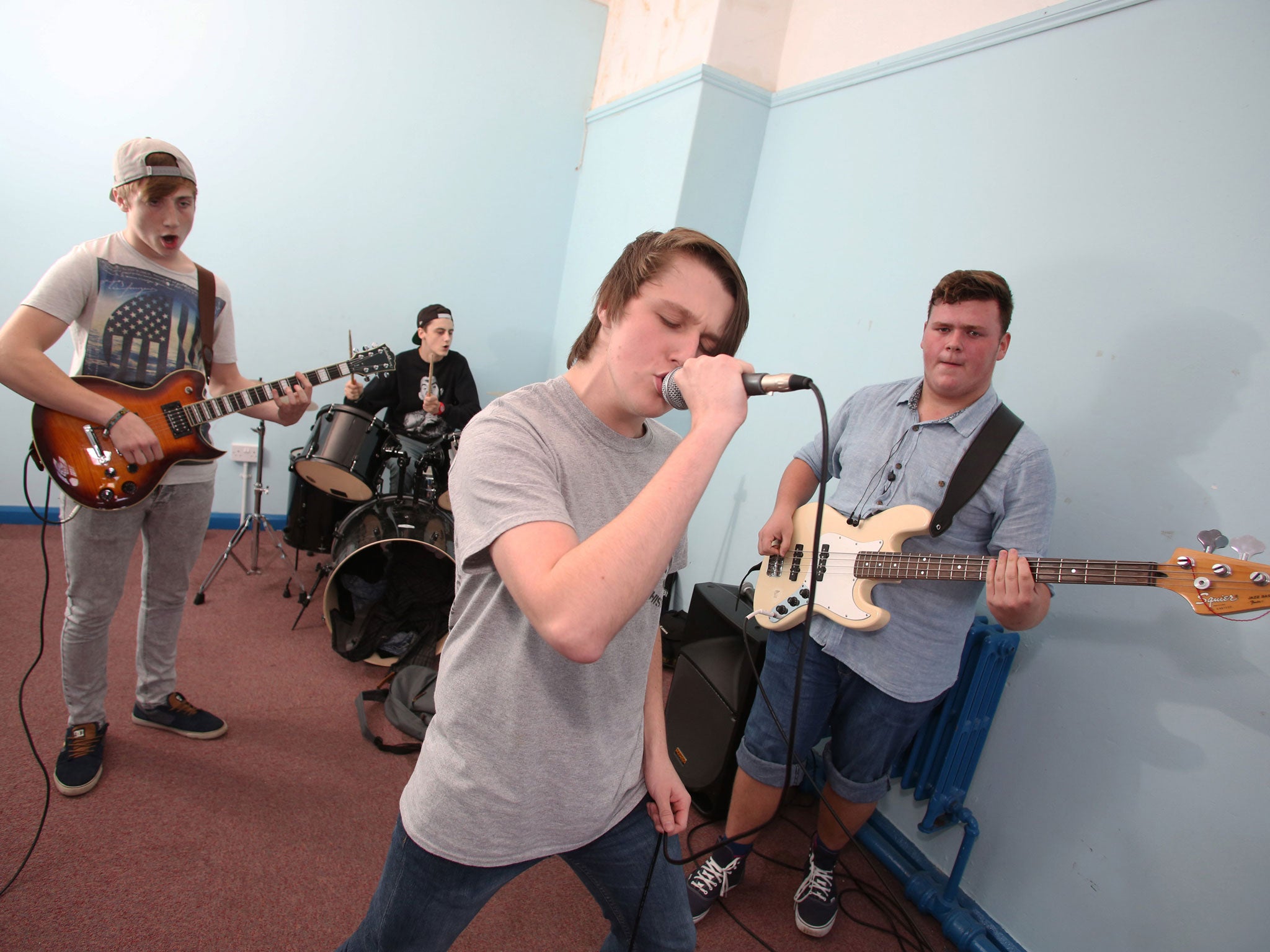 Local Liverpool band Lucid Repetition in rehearsal