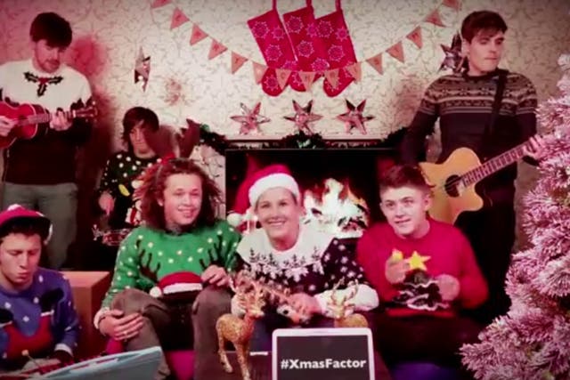 Luke Friend, Sam Bailey and Nicholas McDonald get in the Christmas mood with a rendition of Wizzard's 'I Wish It Could Be Christmas Everyday'