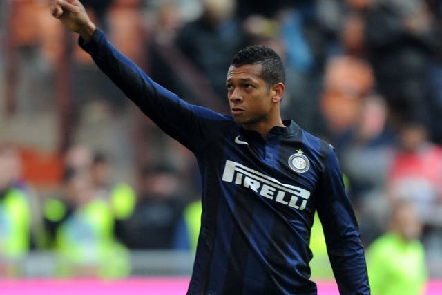 Fredy Guarin celebrates after scoring a goal during the Serie A match between Internazionale and Sampdoria at San Siro Stadium on 1 December