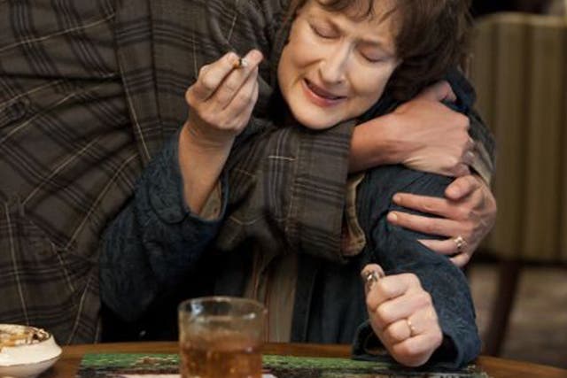 Julia Roberts and Meryl Streep in a scene from August: Osage County