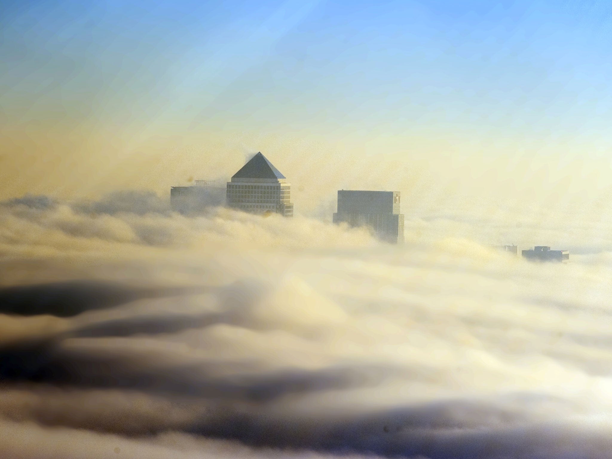London's Canary Wharf, where the watchdog and many major banks are based, was covered in clouds this week