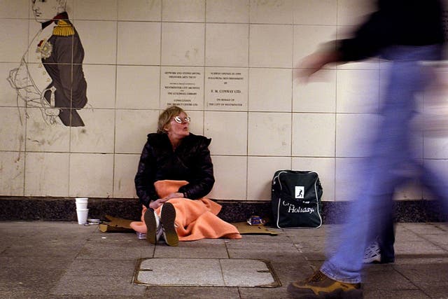 The number of people sleeping rough in London has risen by 13 per cent in the last year