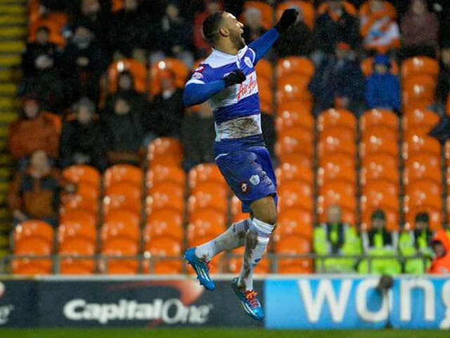 Matty Phillips celebrates after scoring against his former club Blackpool