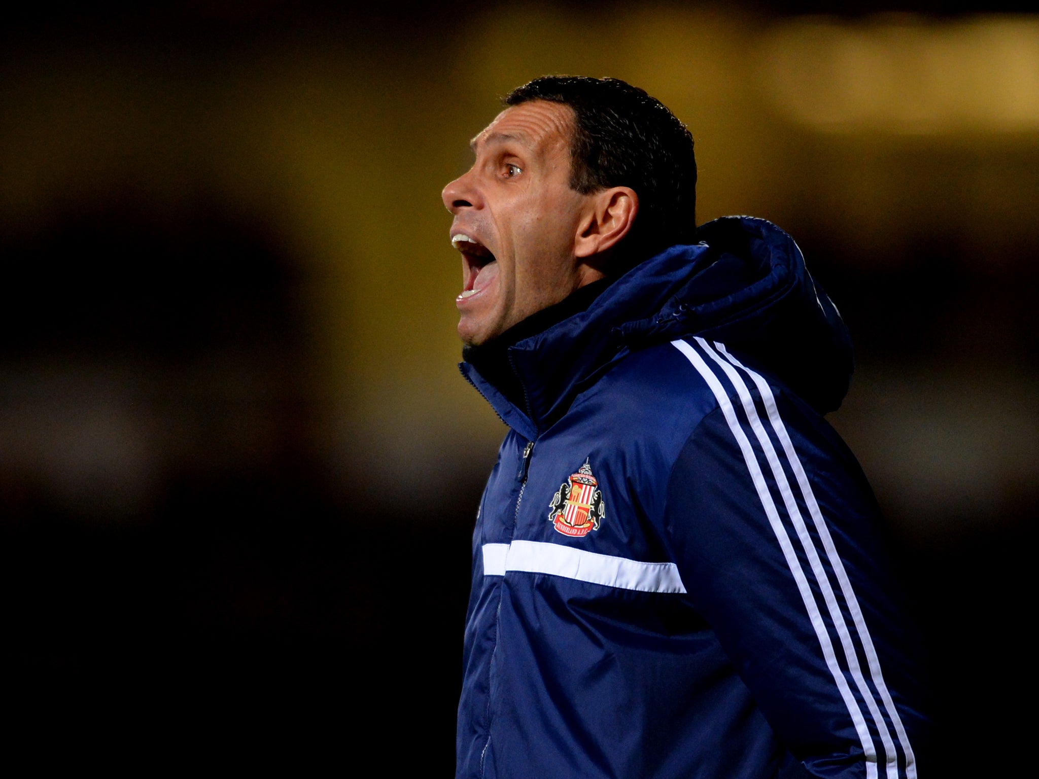 Sunderland Gus Poyet shows his frustration during the 0-0 draw with West Ham