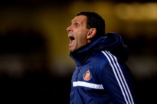 Sunderland Gus Poyet shows his frustration during the 0-0 draw with West Ham