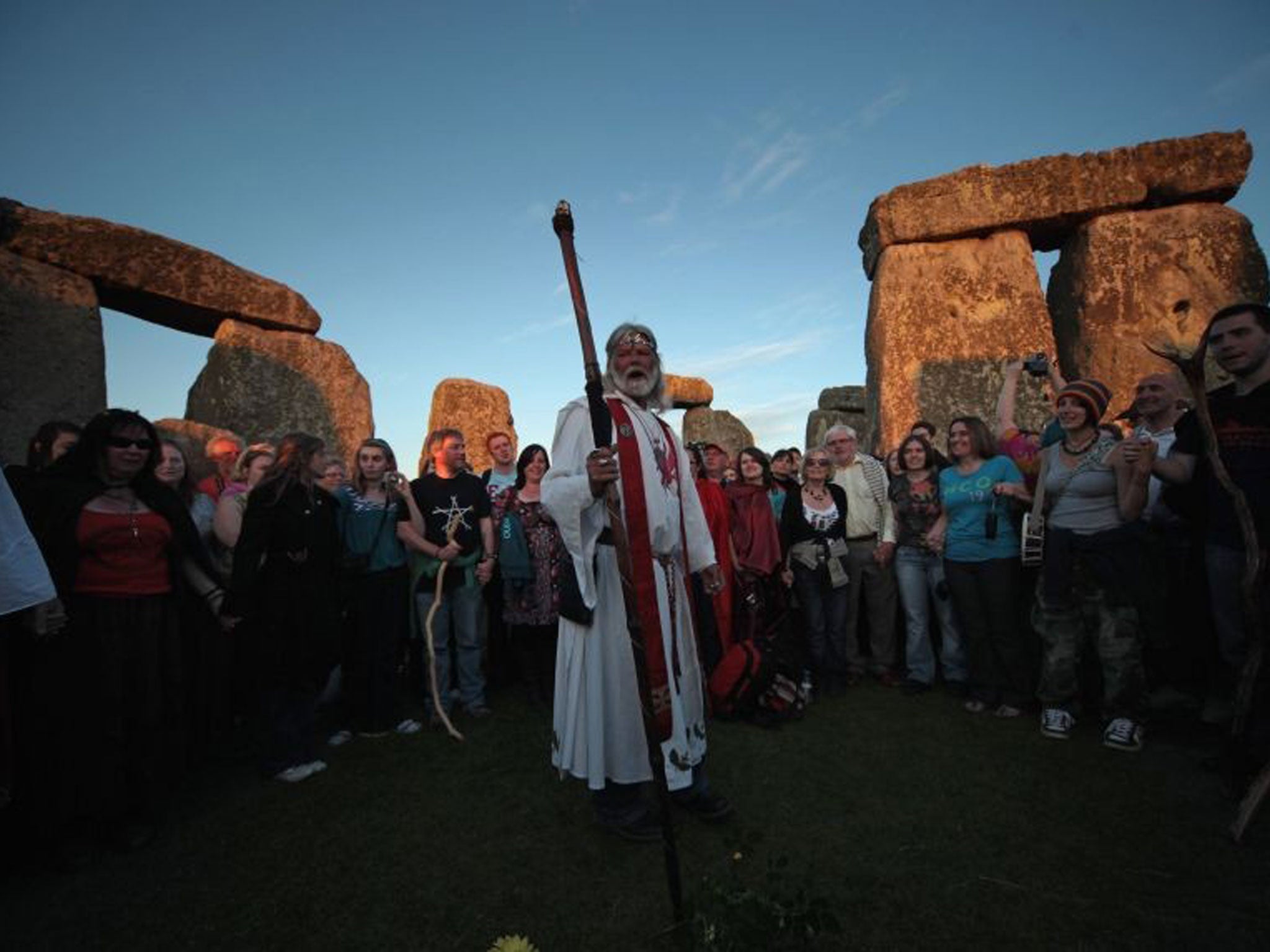 History man: Arthur Pendragon at Stonehenge, which is opening a new visitor centre