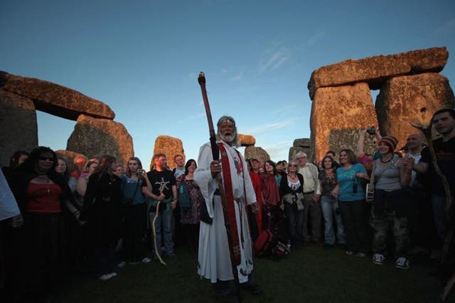 History man: Arthur Pendragon at Stonehenge, which is opening a new visitor centre