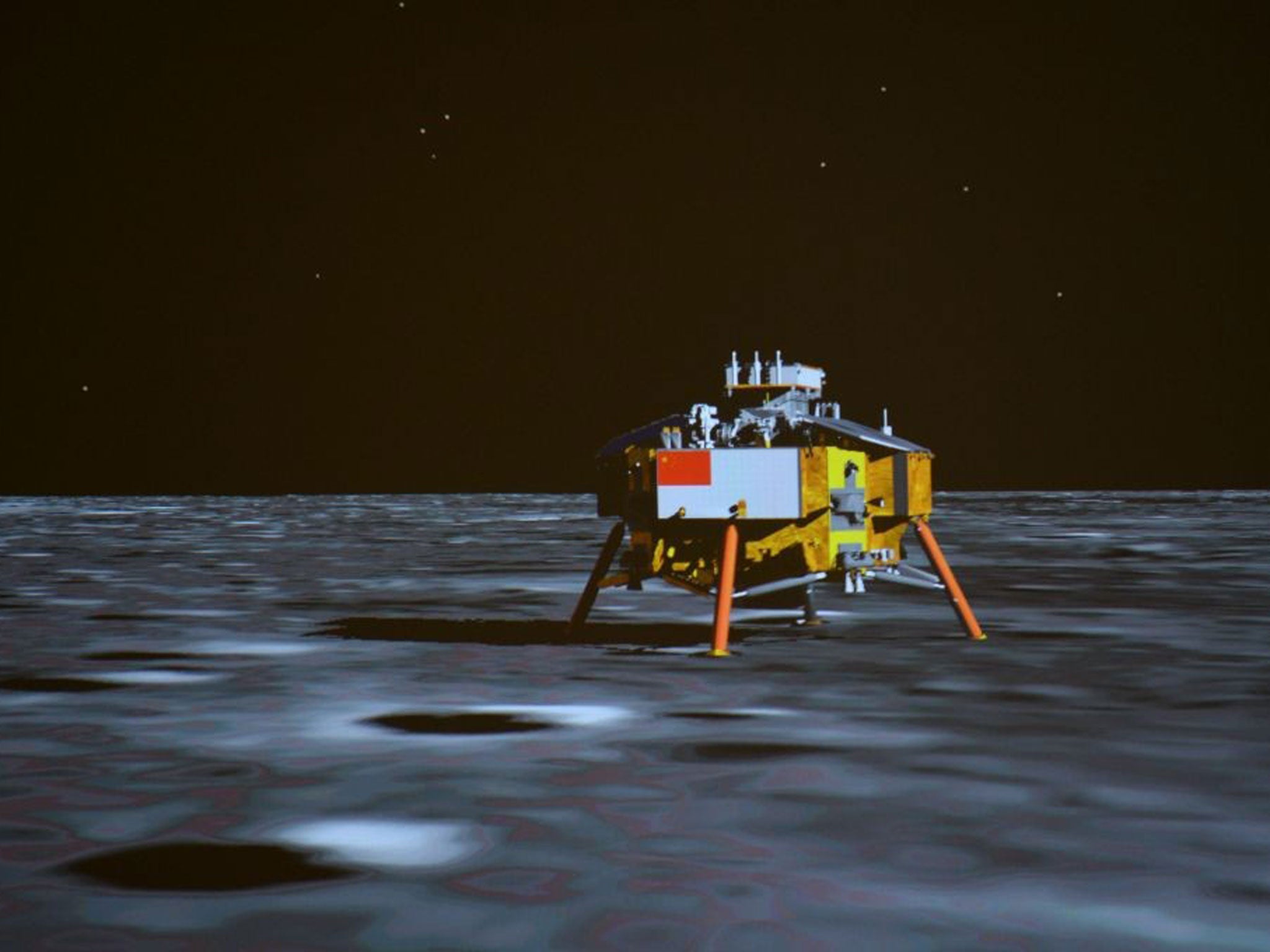 Chinese pride: The lunar probe Chang’e-3 landed on the Moon yesterday