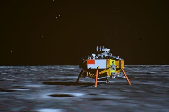 Chinese pride: The lunar probe Chang’e-3 landed on the Moon yesterday