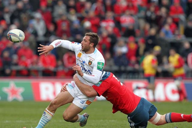 Perpignan were fighting for their lives and seemed to have secured victory with only three minutes to play when Tommaso Benvenuti’s try gave them a 17-13 lead