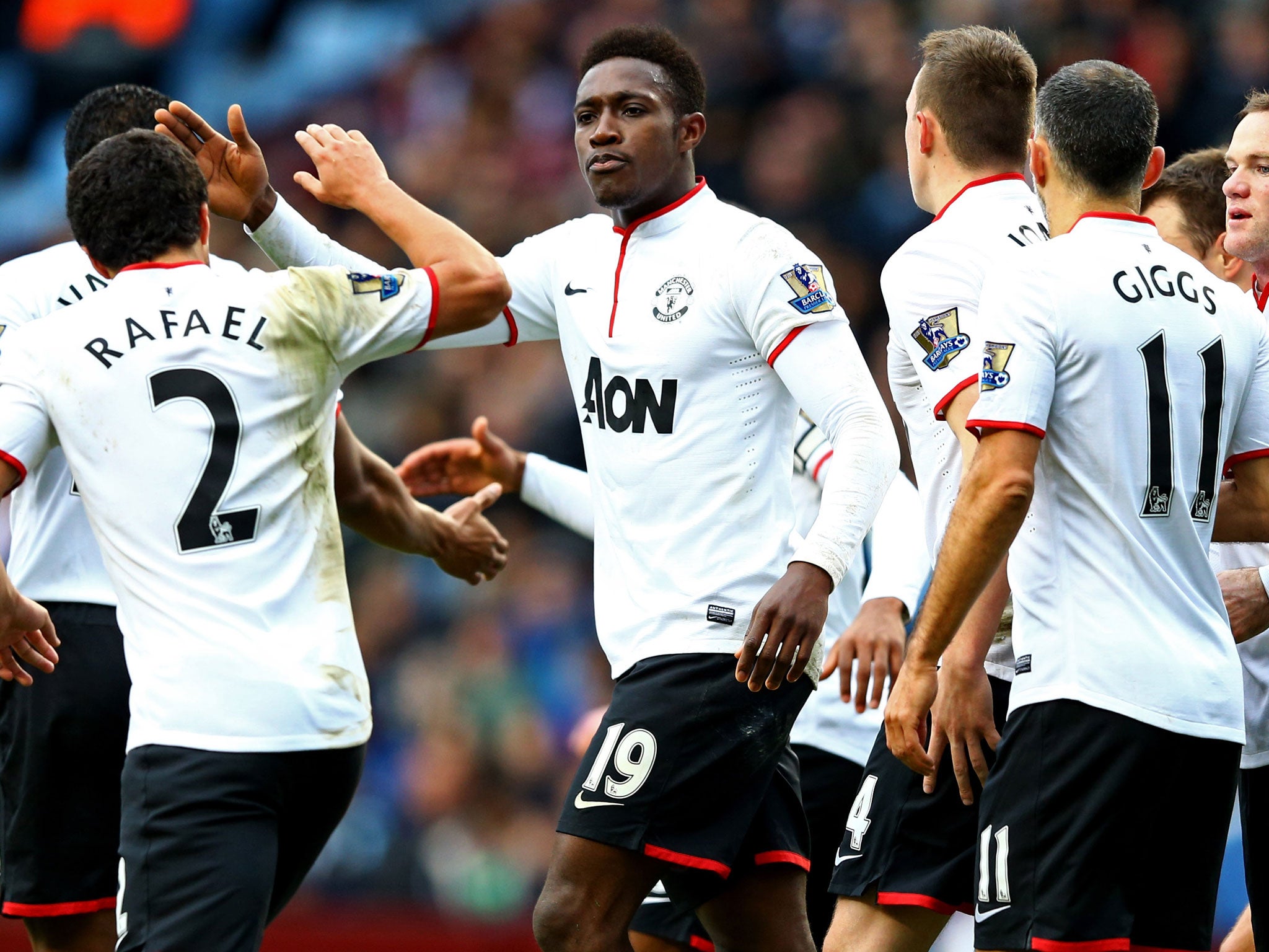 Welbeck celebrated a goal for United