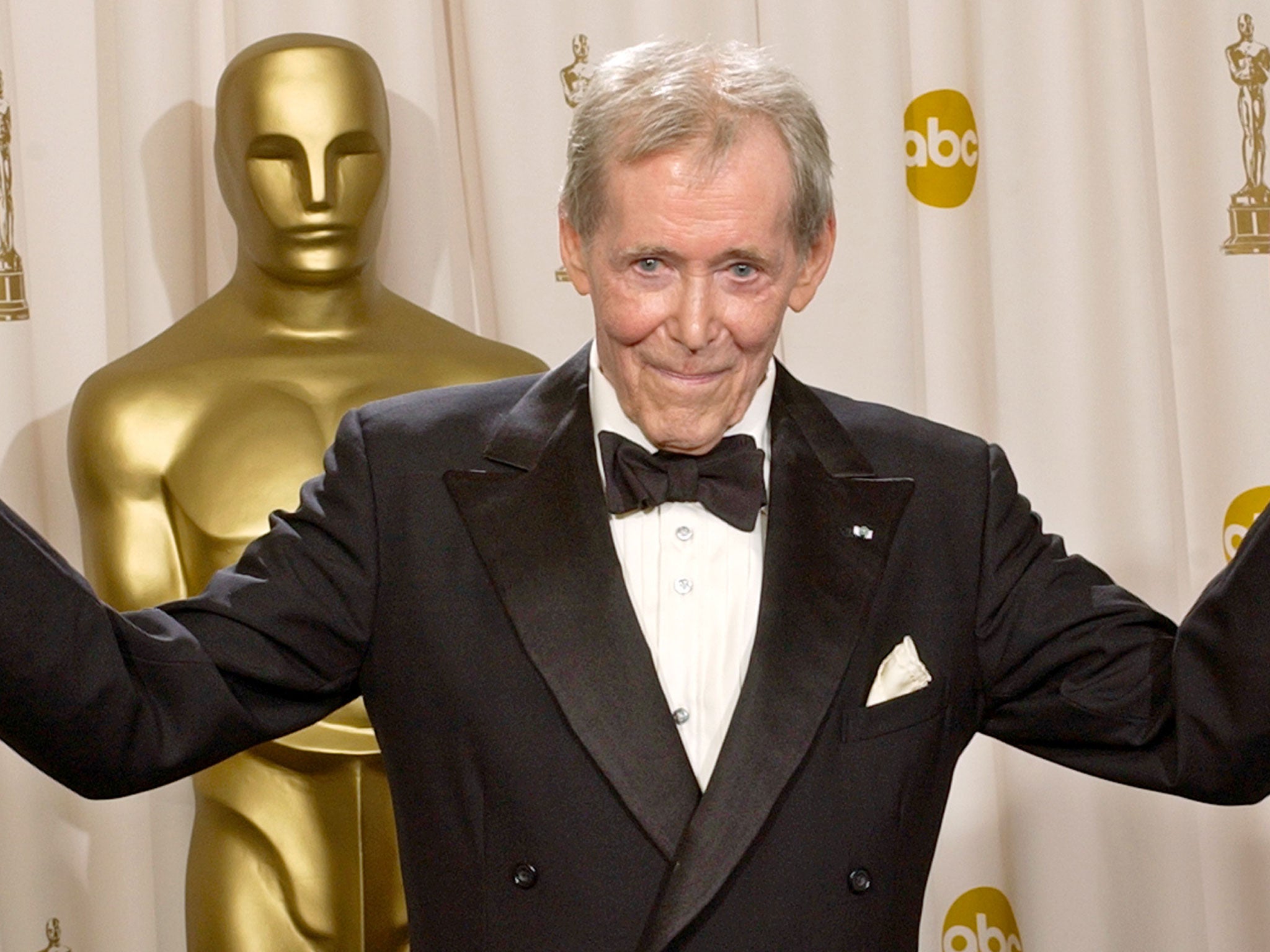 Peter O'Toole appears backstage without his Oscar after receiving the Academy Award's Honorary Award during the 75th annual Academy Awards in Los Angeles. He passed away at the age of 81