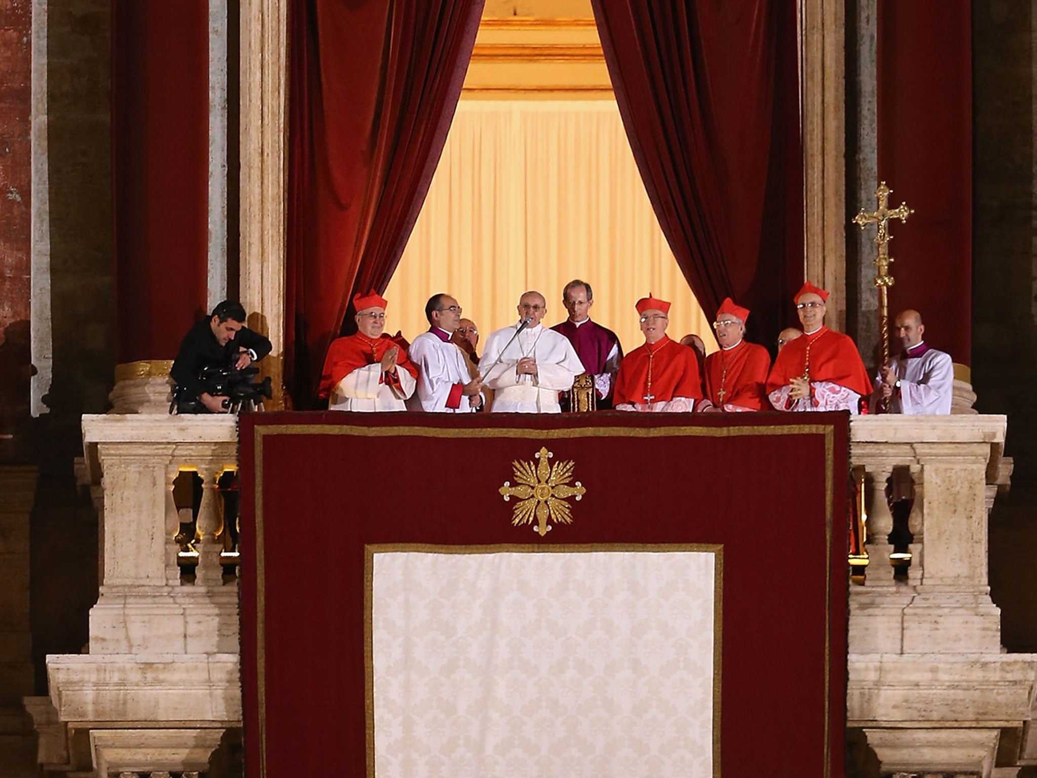 March: Newly elected Pope Francis I appears on the central balcony of St Peter's Basilica in Vatican City, Vatican.