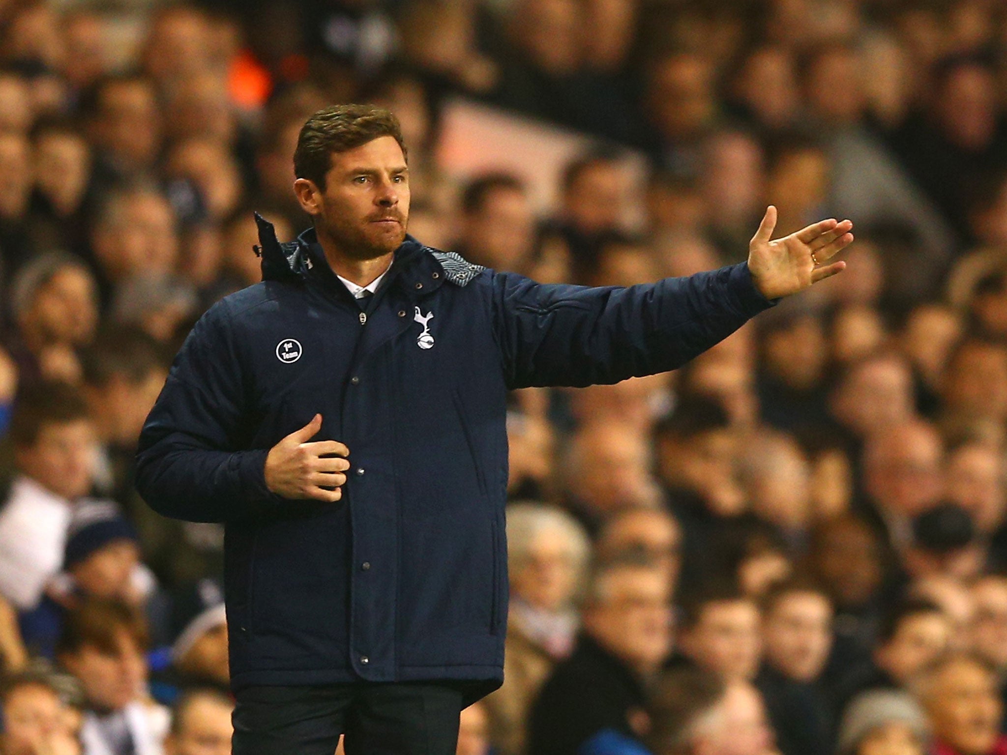 Andre Villas-Boas on the touchline during Spurs' 5-0 drubbing at the hands of Liverpool