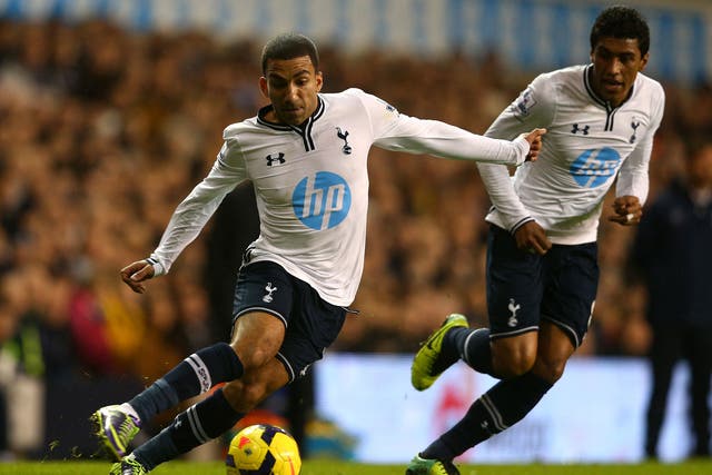 Tottenham winger Aaron Lennon during the Premier League encounter with Liverpool