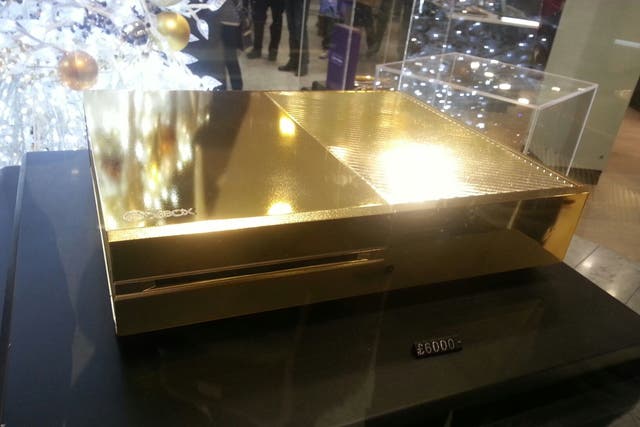 The gold-plated Xbox as spotted by Reddit user SirShyn.
