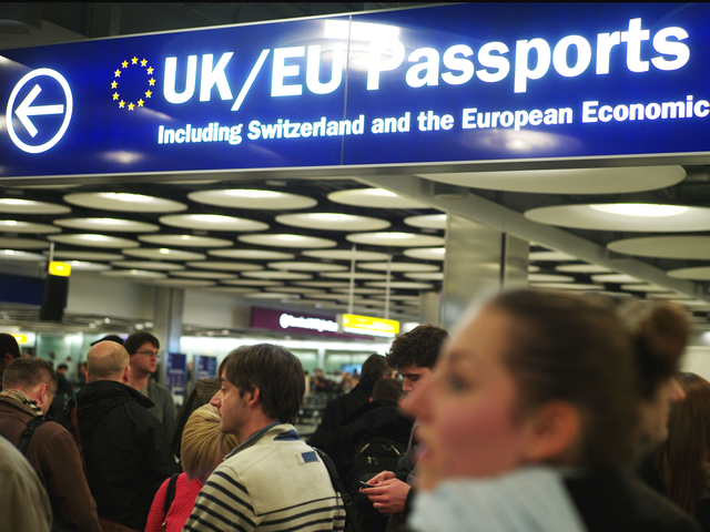 UK border control at Heathrow Airport