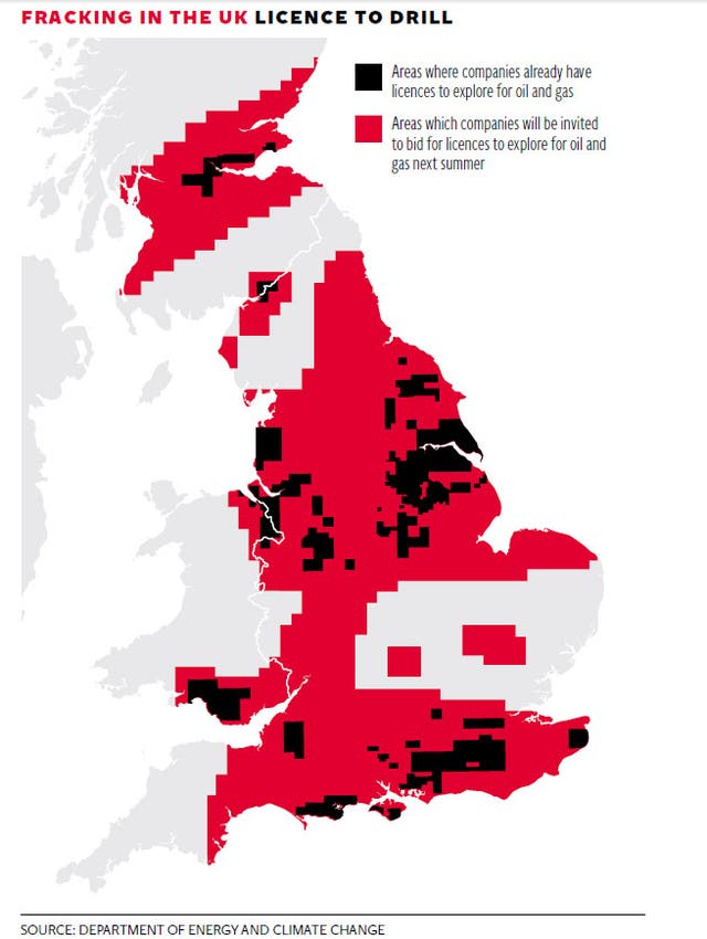 Government to make 40 per cent of Britain available for fracking | The ...