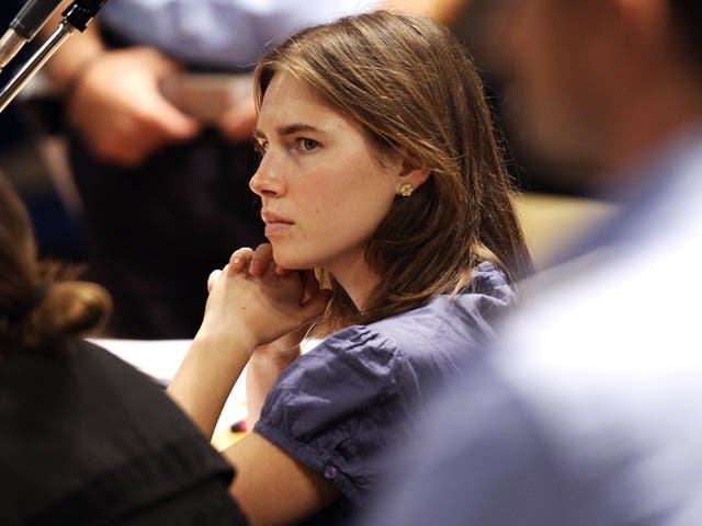Amanda Knox in 2011 attending the appeal against her conviction