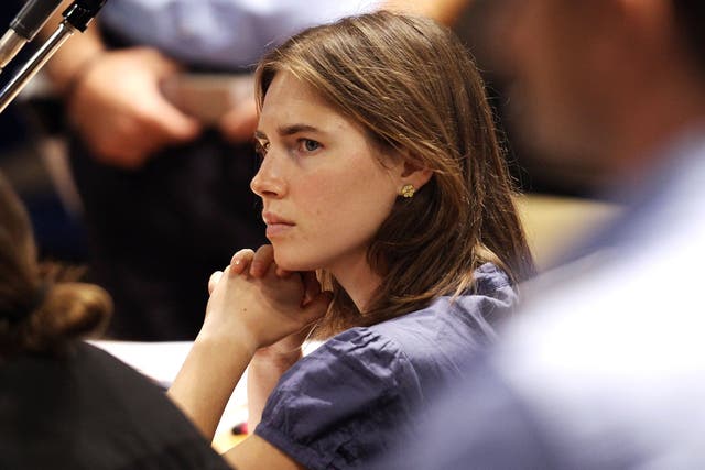 Amanda Knox in 2011 attending the appeal against her conviction
