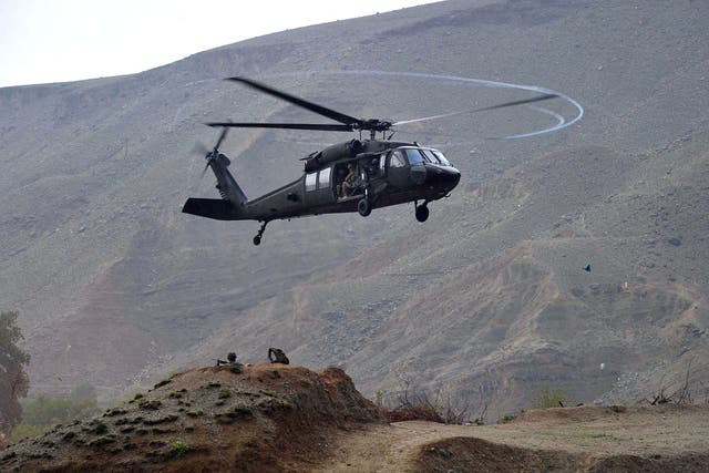A UH-60 Black Hawk similar to the one allegedly involved in the crash lands in Nangarhar province.