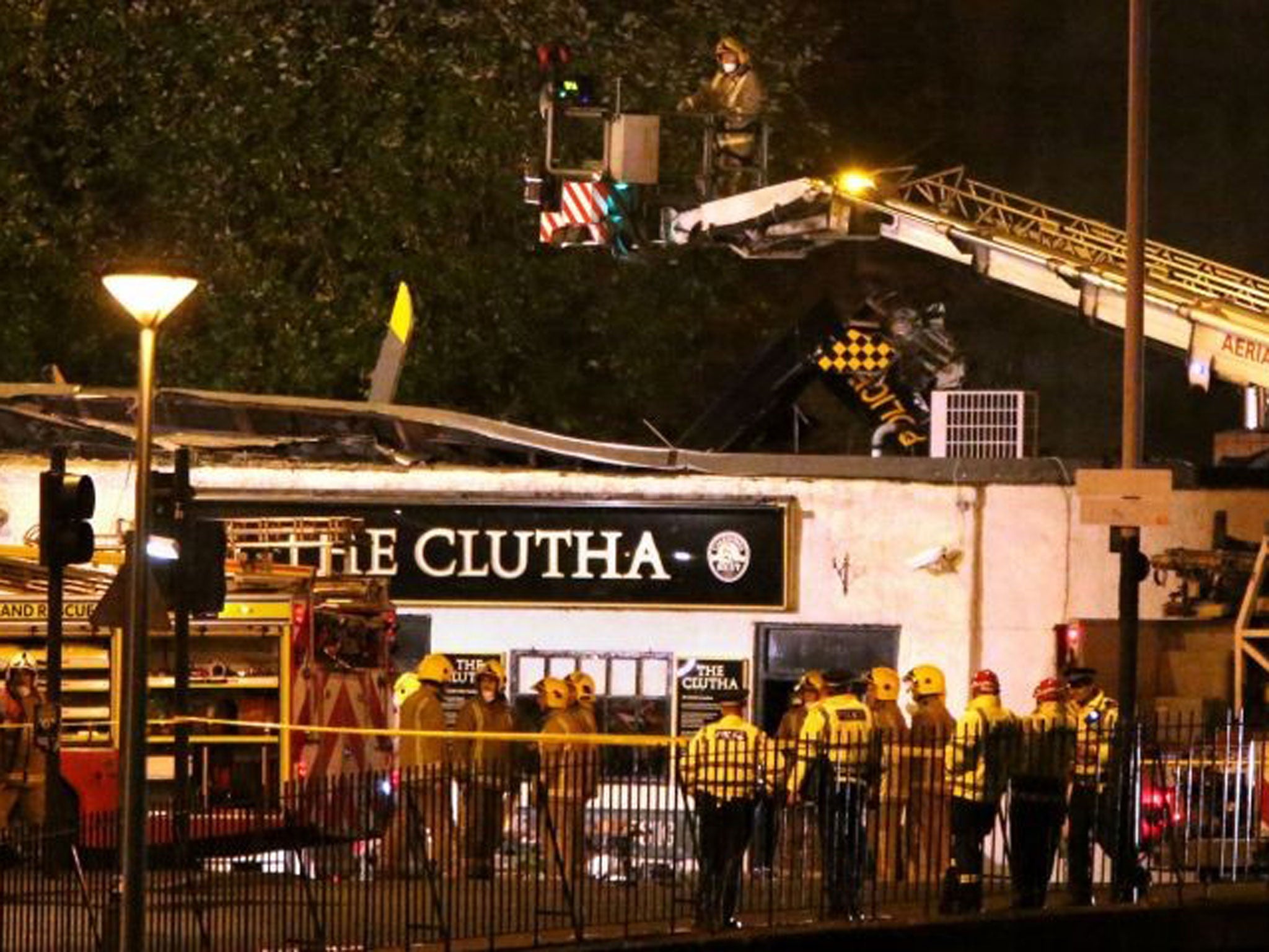 File photo, dated 30 November, at the scene of the helicopter crash at the Clutha Bar in Glasgow