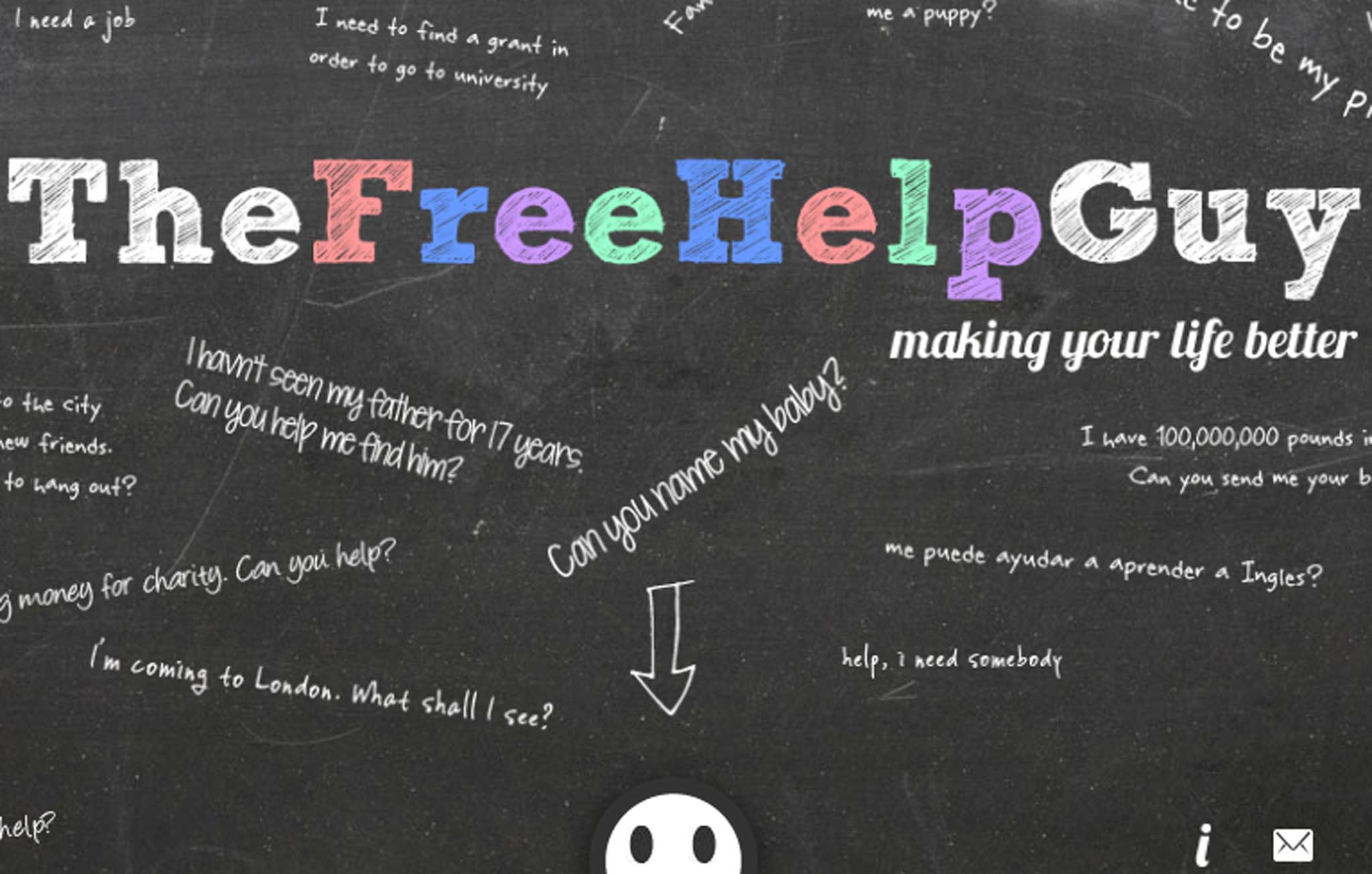 The anonymous Free Help Guy is taking a personal approach to giving