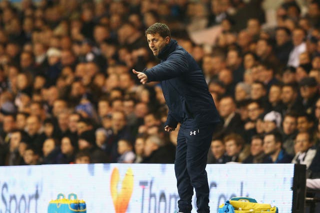 Tottenham interim manager Tim Sherwood on the sideline during the 2-1 defeat to West Ham in the League Cup quarter-finals