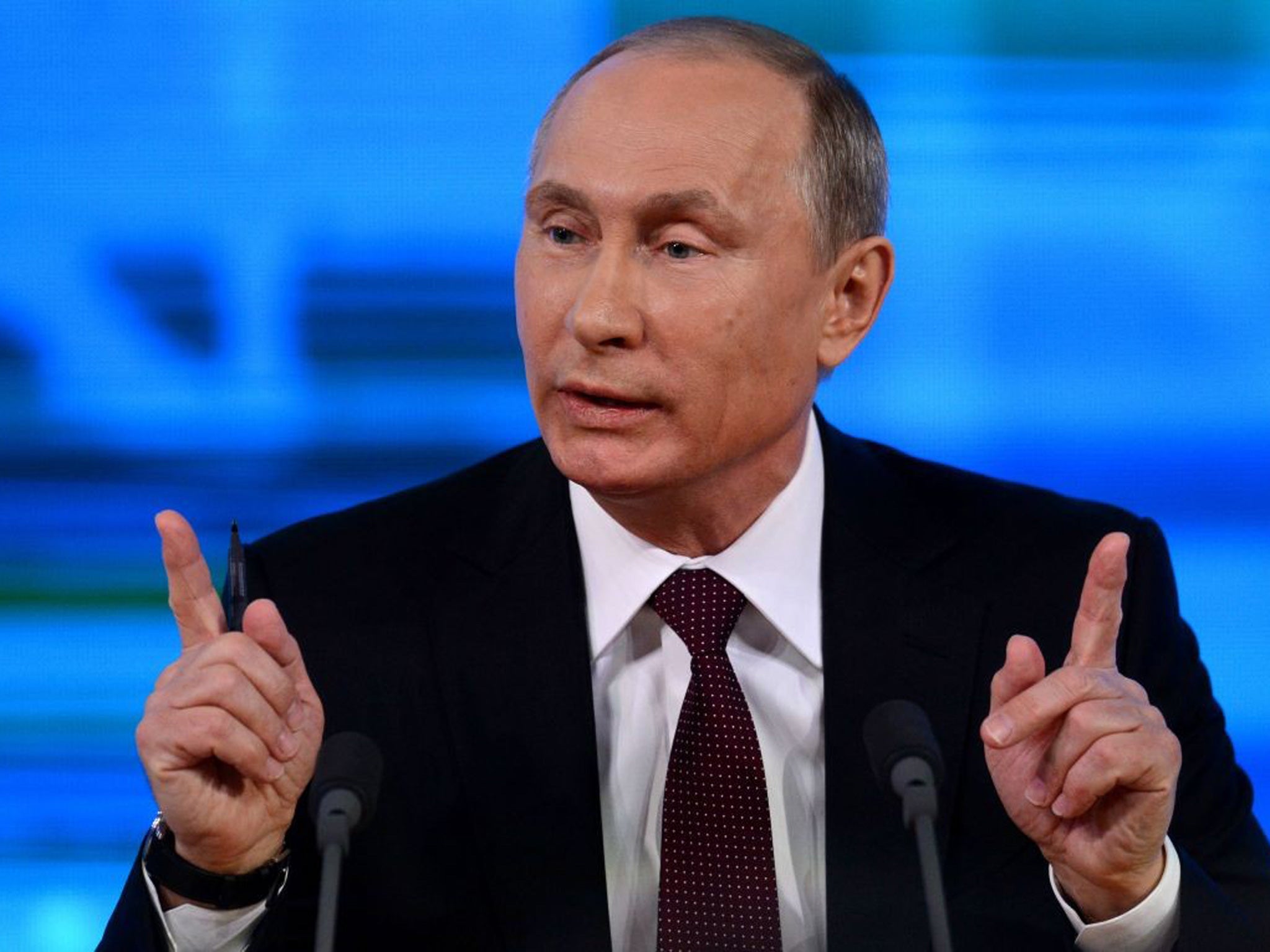 Russia's President Vladimir Putin speaks at his annual press conference in Moscow on 19 December 2013
